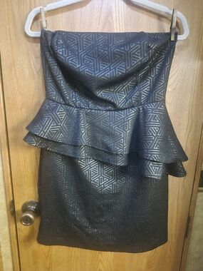 Charlotte Russe Strapless Black Peplum Cocktail Dress.   Box 47L